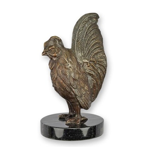 Bronzefigur tier hahn tbe77 - bronzefigur,