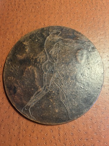 Bronze diskus graviert - bronze,