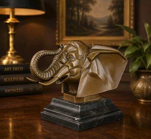 BronzefigurArt-déco-Elefanten