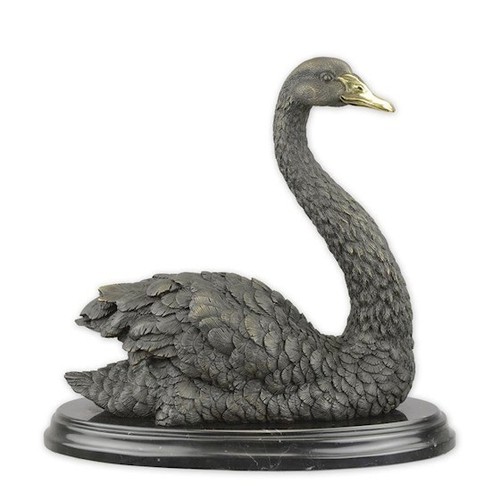 Bronzefigur tier schwan br87 - bronzefigur,