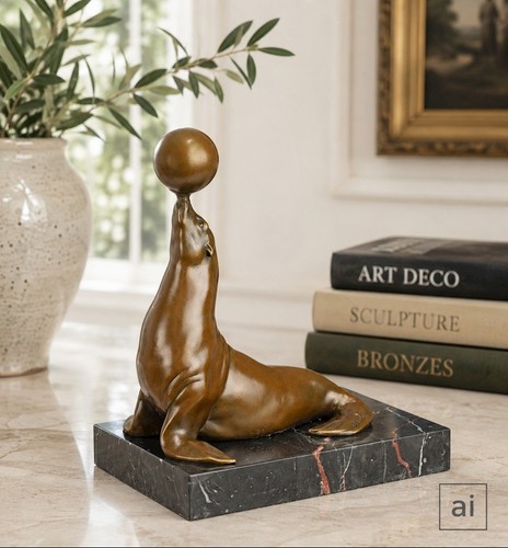 Bronzefigur tier seelöwe - tier,