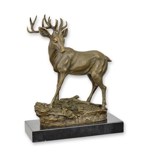 Bronzefigur tier hirsch fa54 - bronzefigur,